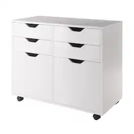 Winsome Wood - Halifax 2-Door, 4-Drawer Mobile Cabinet - White