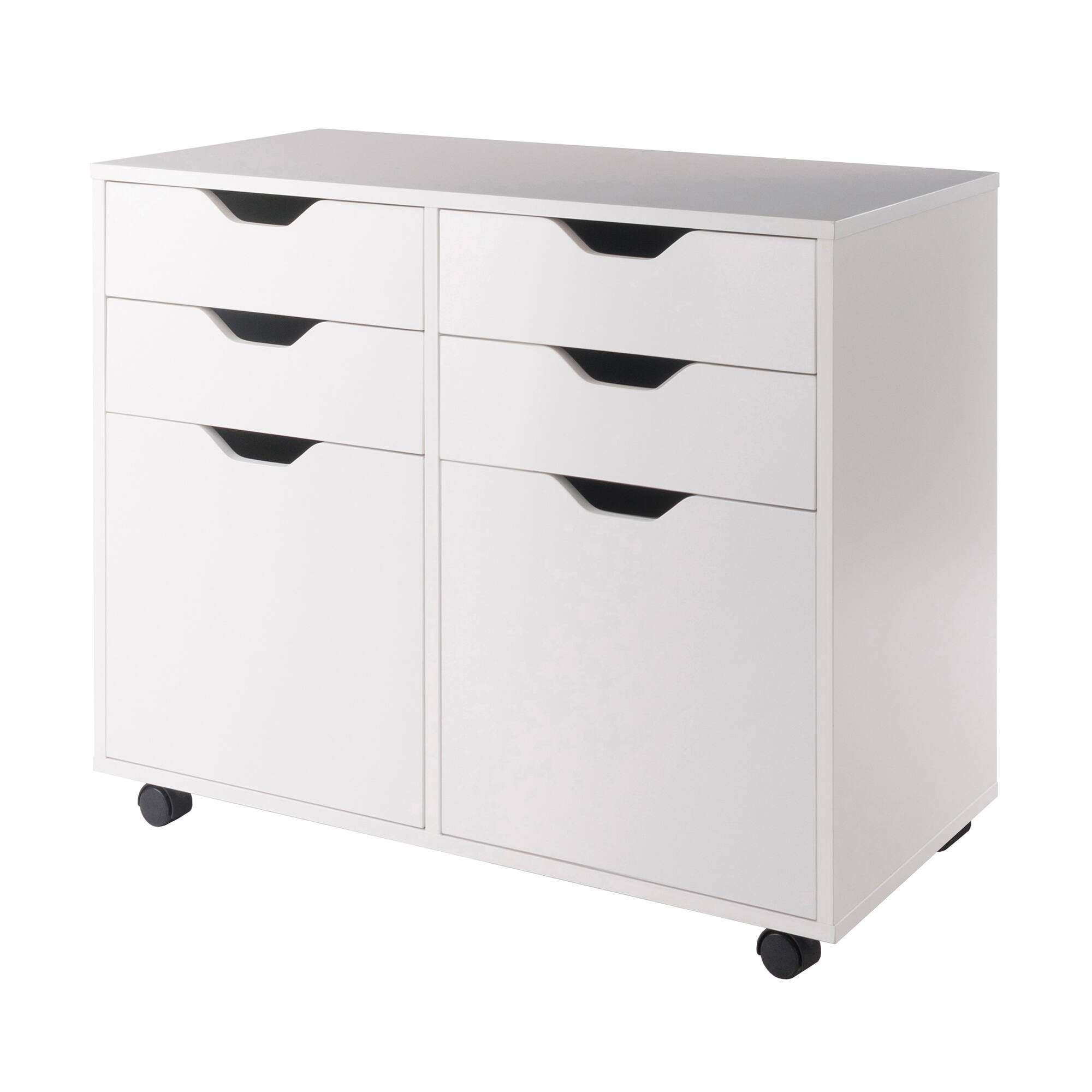 Front. Winsome Wood - Halifax 2-Door, 4-Drawer Mobile Cabinet - White.