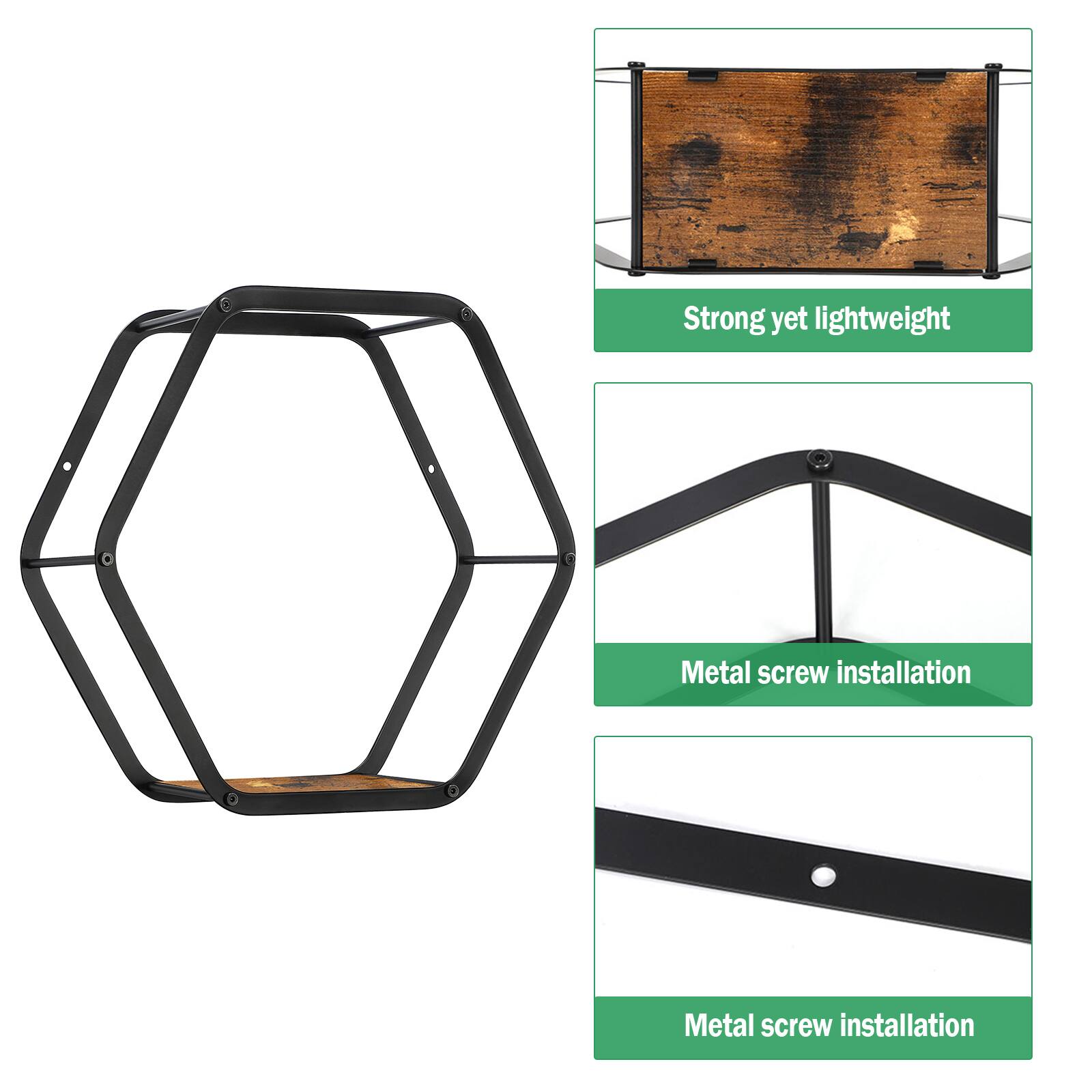- Strong yet lightweight
- Metal screw installation
- Metal screw installation