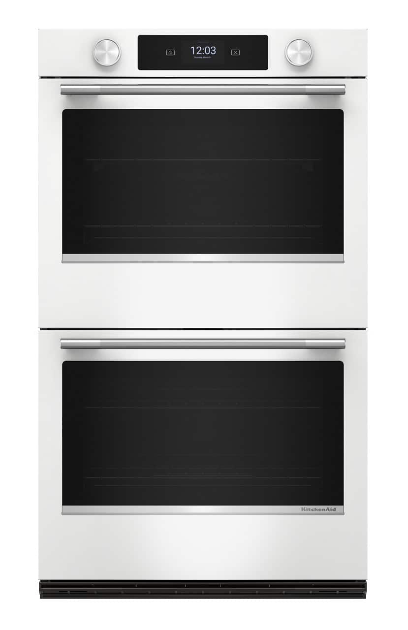 KitchenAid - 30 inch Smart Electric Double Wall Oven with Assisted Cooking Modes - White