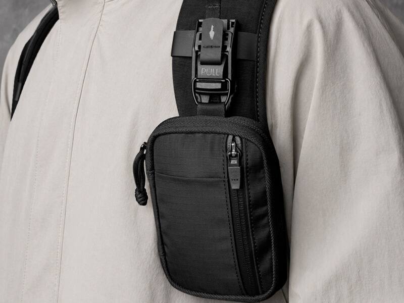 Alt View 9. ALPAKA - HUB Pouch V2 - RFID Wallet Organizer Pouch - Compact pocket EDC for cash, cards & small essentials - Black Axoflux 210D.