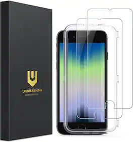 UNBREAKcable - 2-Pack Screen Protector Tempered Glass for iPhone SE 2020/8/7/6S/6 - Clear