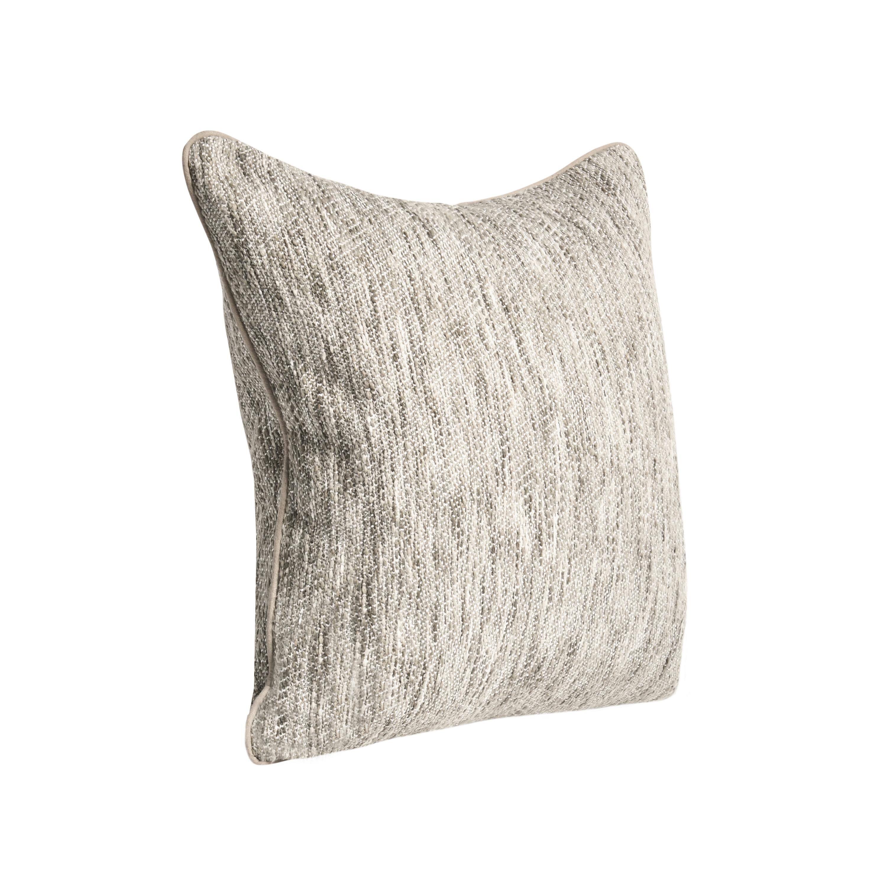 Angle. Manhattan Lane - Sam Square Accent Throw Pillow, 22 Inch, Cotton Blend Textu - Beige.