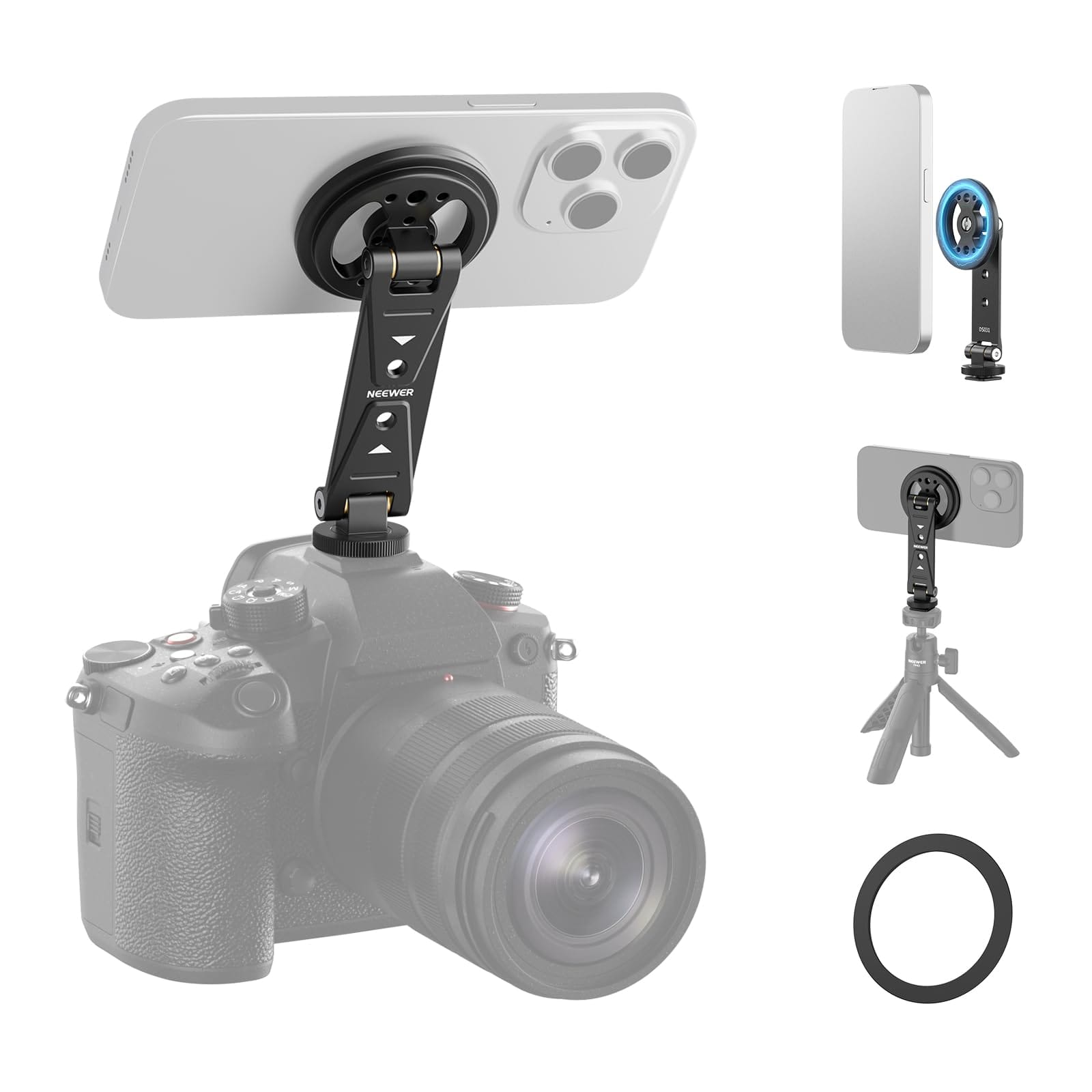 Neewer - Magnetic Phone Tripod Mount, Cold Shoe, MagSafe - DS031