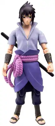 Front. Toynami - Naruto Shippuden 4 inch Action Figure | Sasuke Uchiha - Blue.