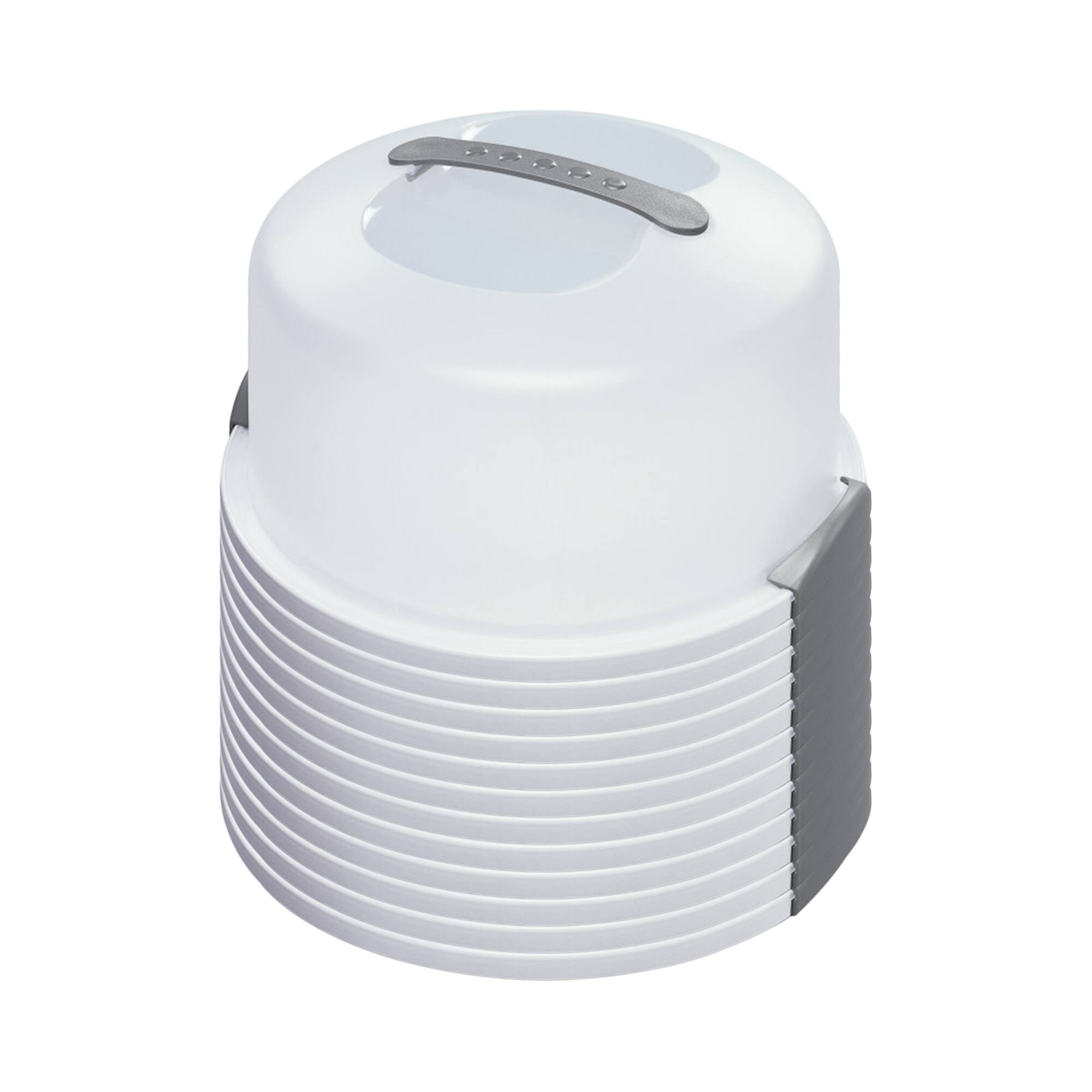 Front. Sterilite - Sterilite Portable Latching Cake Server Carrier Keeper w/ Handles (12 Pack) - White/Clear.