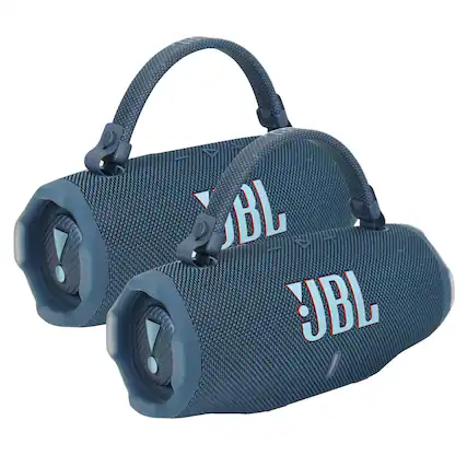 Front. JBL - 2x JBL Charge 6 Portable Waterproof Bluetooth Speaker (Blue) - Blue.