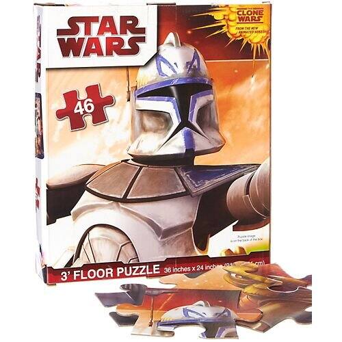 STAR WARS  
46 PIECE  
CLONE WARS  
FROM THE ANIMATED SERIES  
3' FLOOR PUZZLE  
36 inches x 24 inches  
101 cm x 76 cm