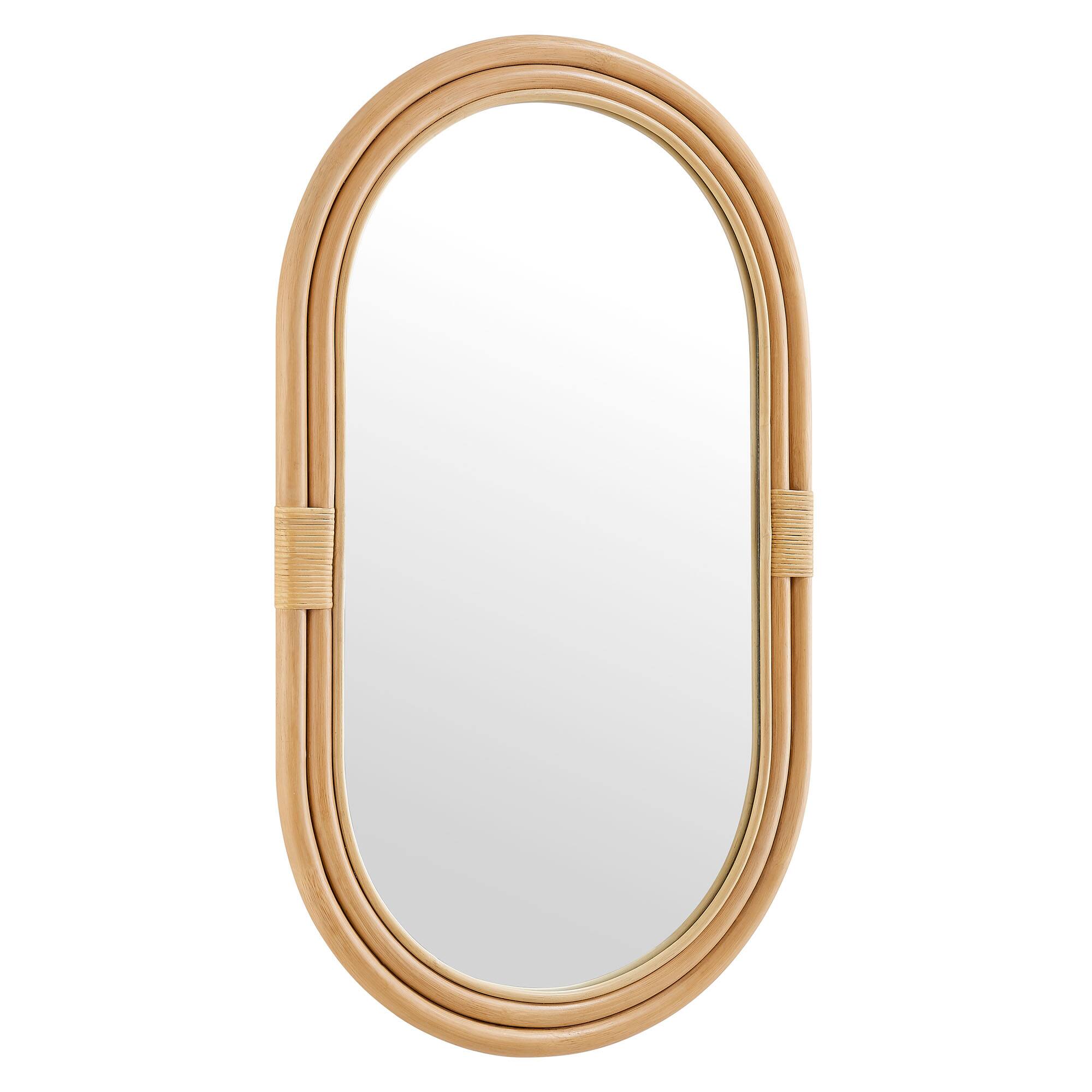 Angle. Modway - Corsica Oval Rattan Wall Mirror by Modway - Natural.