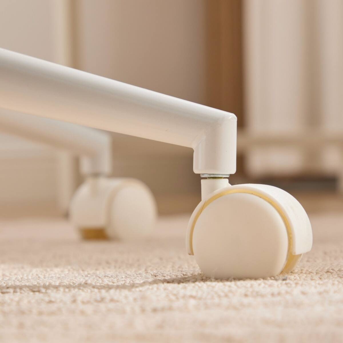 Alt View 4. HTUTWOO - 26.4 Office Chair with Back & Wheels - Plush Faux Fur,Adjustable Height & Swivel, 300LB Capacity - Makeup Chair for Home - White.