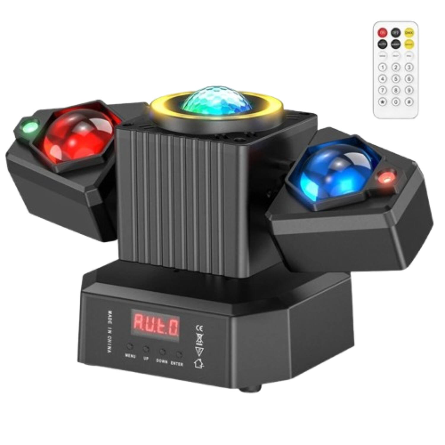 Stock Preferred - 105W RGBW LED Moving Head Disco Stage Light with DMX512, Remote Control - Black
