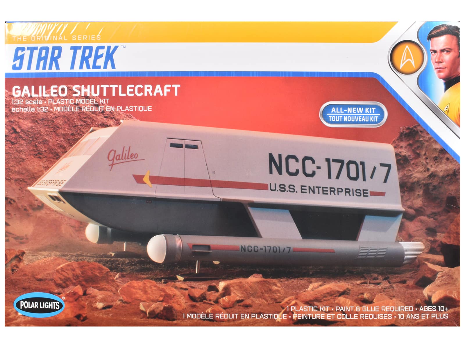 Polar Lights - Skill 2 Model Kit Galileo Shuttlecraft Star Trek: The Original Series (1966-1968) TV Series 1/32 Scale Model - Multicolor