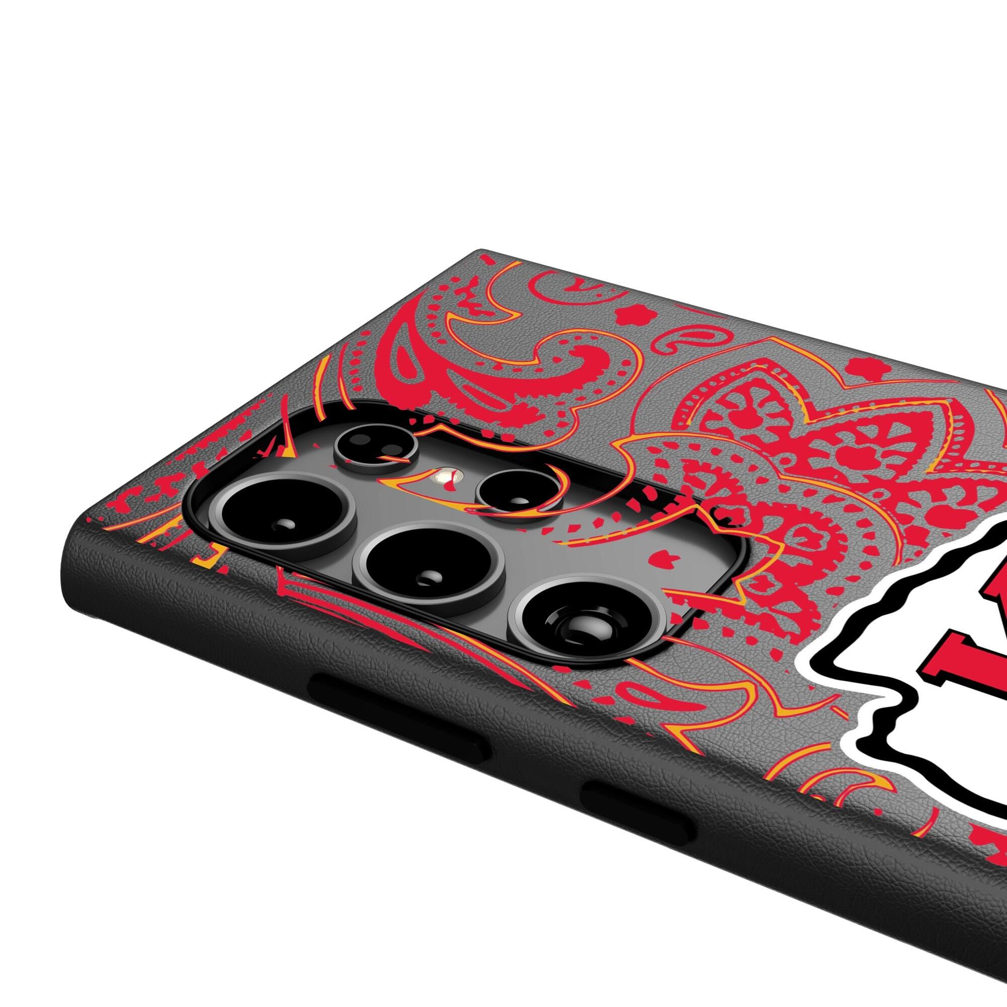 Alt View 3. Keyscaper - Kansas City Chiefs Paisley Galaxy Magnetic Bump Case - S24 - Black.