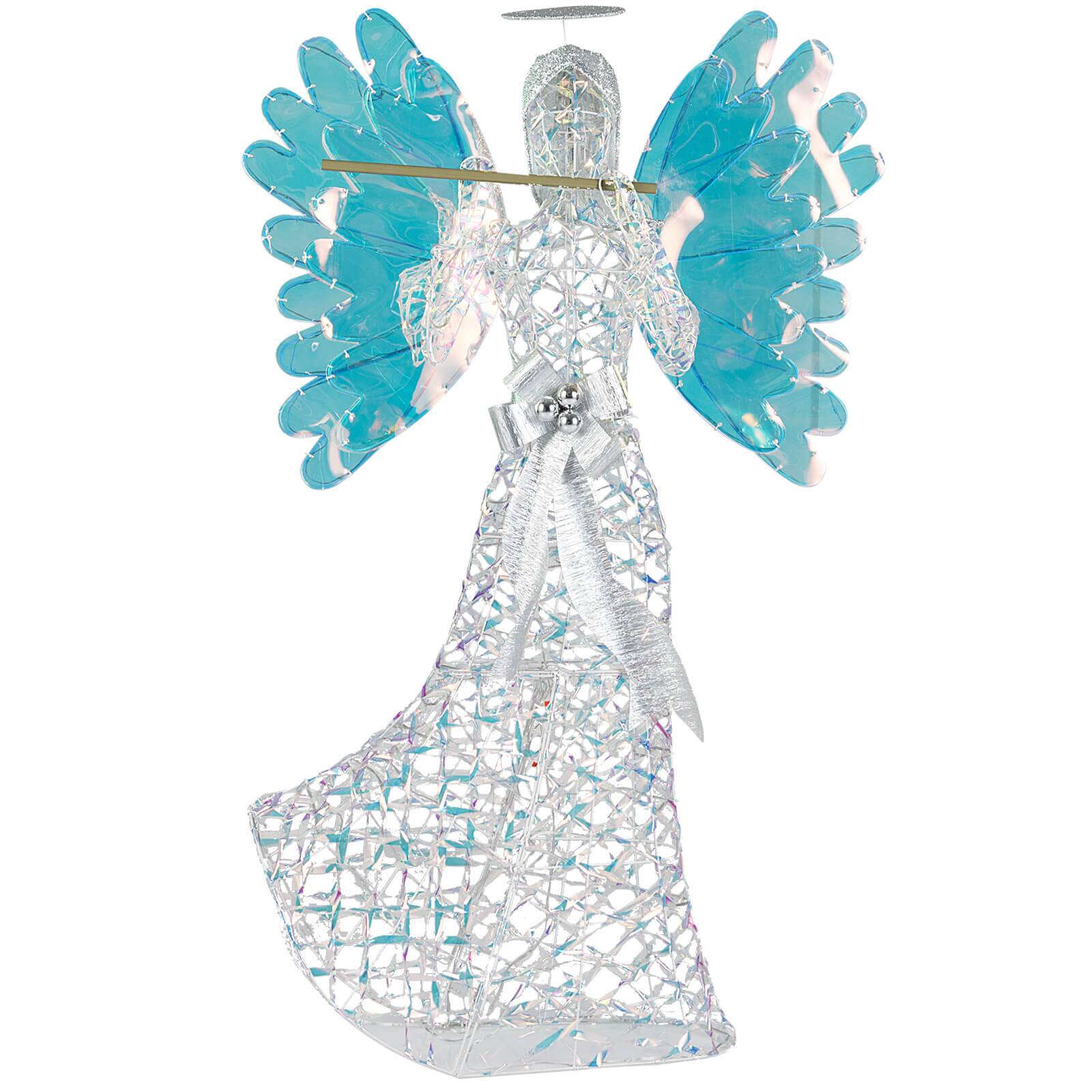 Alt View 10. Costway - Costway 5.2 FT Lighted Angel Christmas Decoration with Flute, 250 LED Lights, Zip Ties Advent Calendar - White.