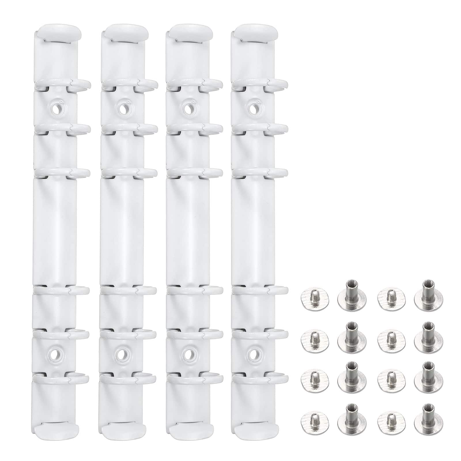 Unique Bargains - A6 6-Hole Ring Binder Mechanisms, 4 Sets Binder Spines Replacement for Office Planners Documents Organization - White