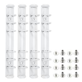 Unique Bargains - A6 6-Hole Ring Binder Mechanisms, 4 Sets Binder Spines Replacement for Office Planners Documents Organization - White
