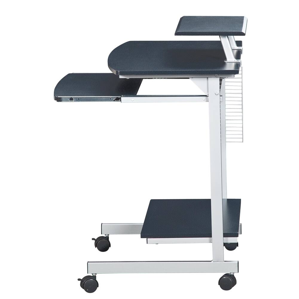 Alt View 2. FurniFact - Gray Portable Computer Cart With Keyboard Shelf - Gray.