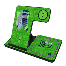Keyscaper - Black Seattle Seahawks 3-in-1 Charging Station - Black