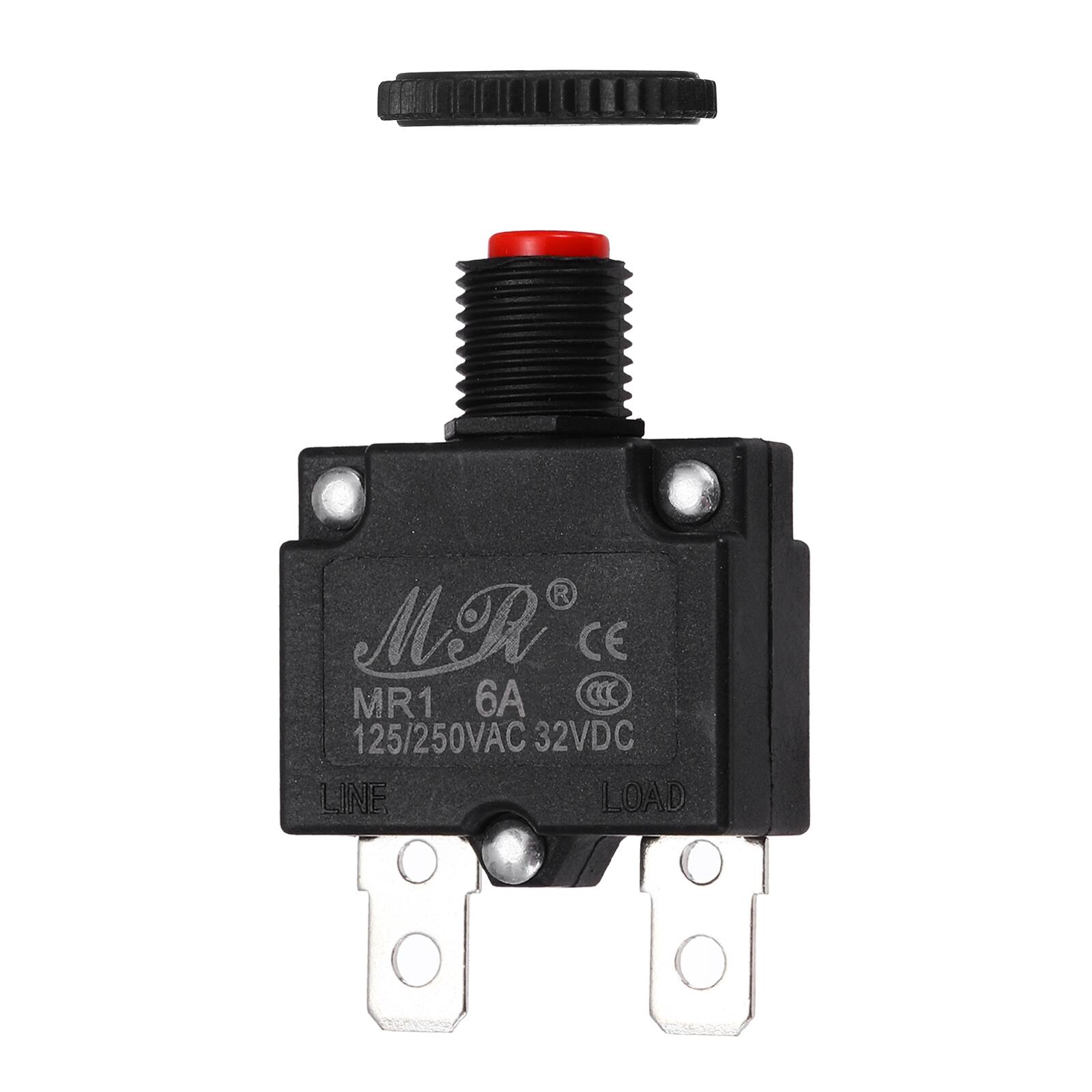 Unique Bargains - 6A Thermal Circuit Breaker, 125/250V AC,32V DC, Push Button Manual Reset Circuit Overload Protector Switch - Black price history on PriceWatchPro