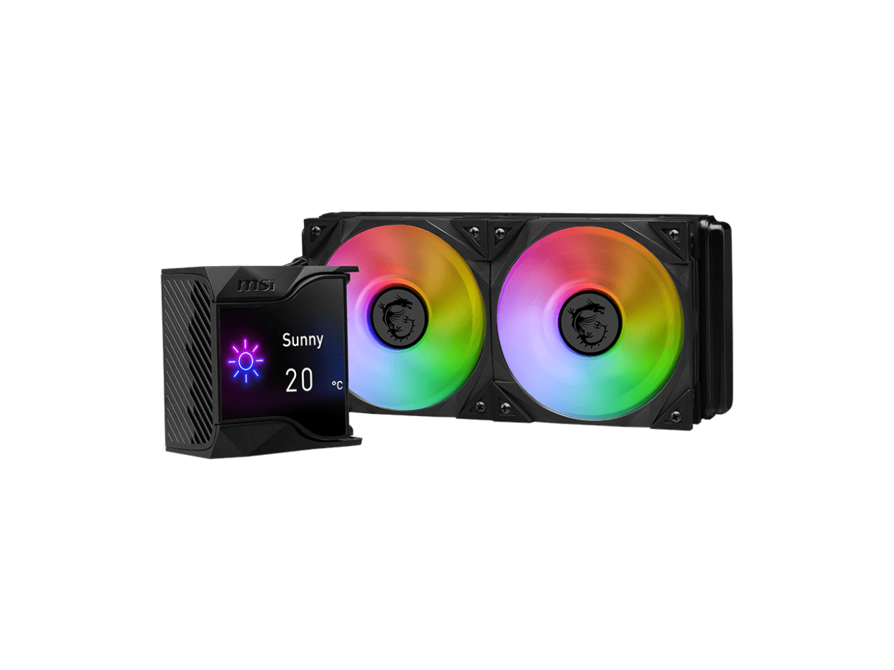 Alt View 2. MSI - MSI MPG CoreLiquid D240 ARGB - 2.4" LCD, 240mm Rad, Dual ARGB Fans, LGA/AM4 - ARGB.