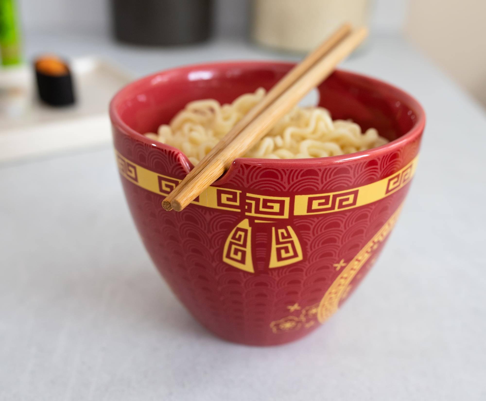 Alt View 10. Boom Trendz - Year Of The Dog Chinese Zodiac 16-Ounce Ramen Bowl and Chopstick Set - Red.