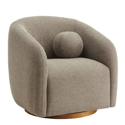 Front. Modway - Holland Swivel Chenille Fabric Armchair by Modway - Brown.