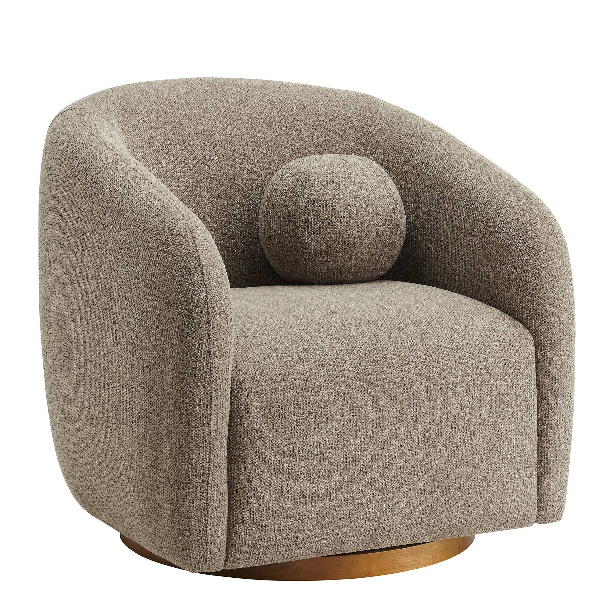 Front. Modway - Holland Swivel Chenille Fabric Armchair by Modway - Brown.