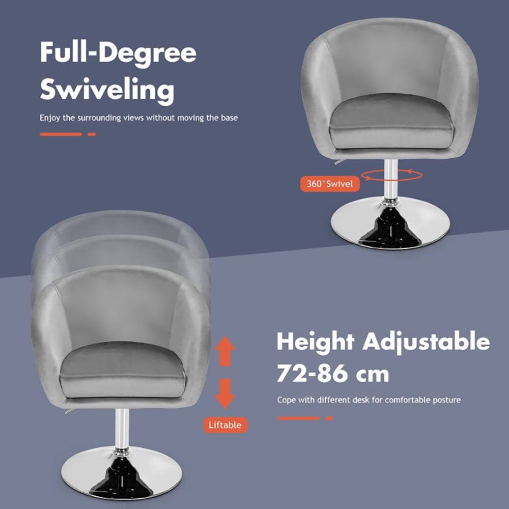 Full-Degree Swiveling  
Enjoy the surrounding views without moving the base  

360° Swivel  

Height Adjustable 72-86 cm  
Cope with different desk for comfortable posture  

Liftable
