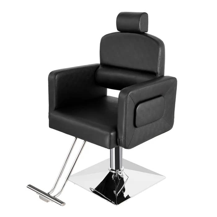 Winado - Heavy Duty Reclining Hydraulic Barber Chair All Purpose Salon Chair with Adjustable Headrest for Beauty Spa Styling Home - Black