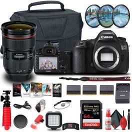 Canon - EOS 5DS DSLR Camera (0581C002) + EF 24-70mm Lens + 64GB Card Ultimate Bundle (International Version)