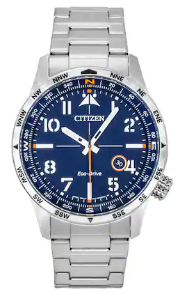 Citizen - Weekender Avion Stainless Steel Dial Eco-Drive BM7550-52L 100M Men's Watch - Blue