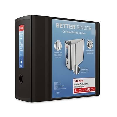 Staples BETTER BINDER Our Most Durable Binder 1270 5 Staples Lasting Performance Flexible Spine 5 D 1270