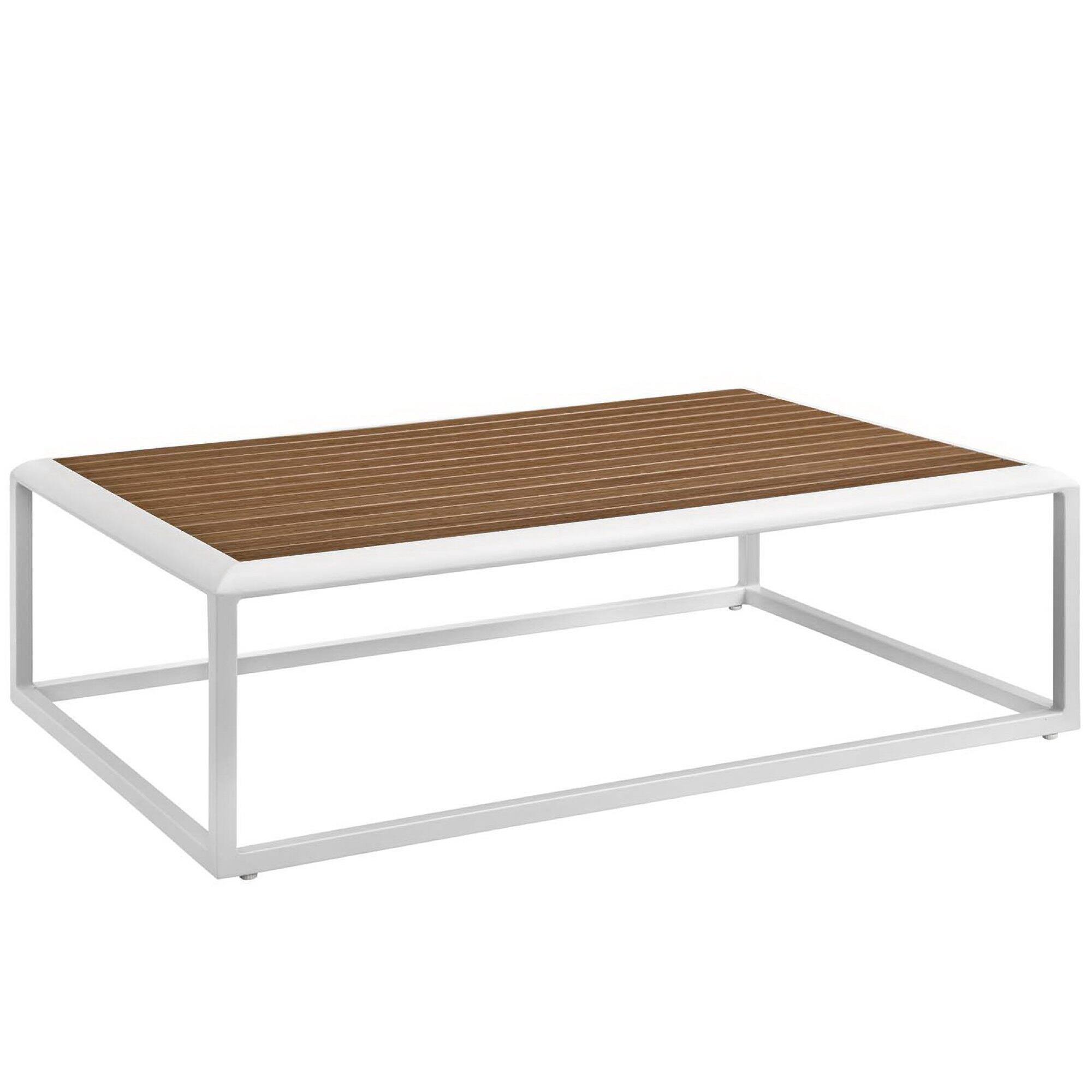 Angle. Modway - Stance Outdoor Patio Aluminum Coffee Table by Modway - White Natural.