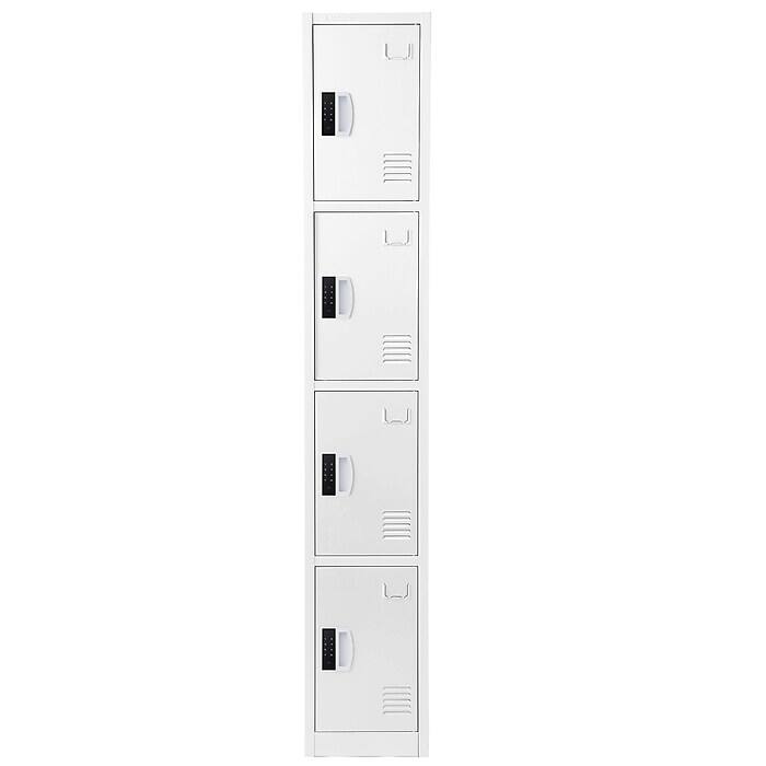 Alt View 2. AdirOffice - Storage Locker 629-Series 72" H 4-Tier Steel Digital Lock 4-Shelf Locker - White.