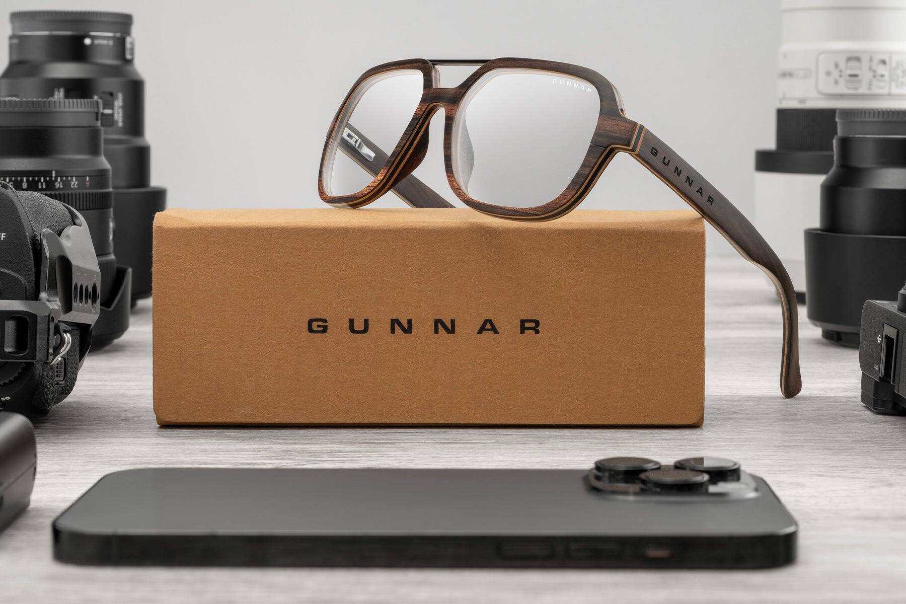Alt View 7. GUNNAR - GUNNAR Computer Glasses  -  Humboldt, Ebony (wood), Clear Pro Lens - Blue Light Blocking, For Designers/Photographers - Ebony.