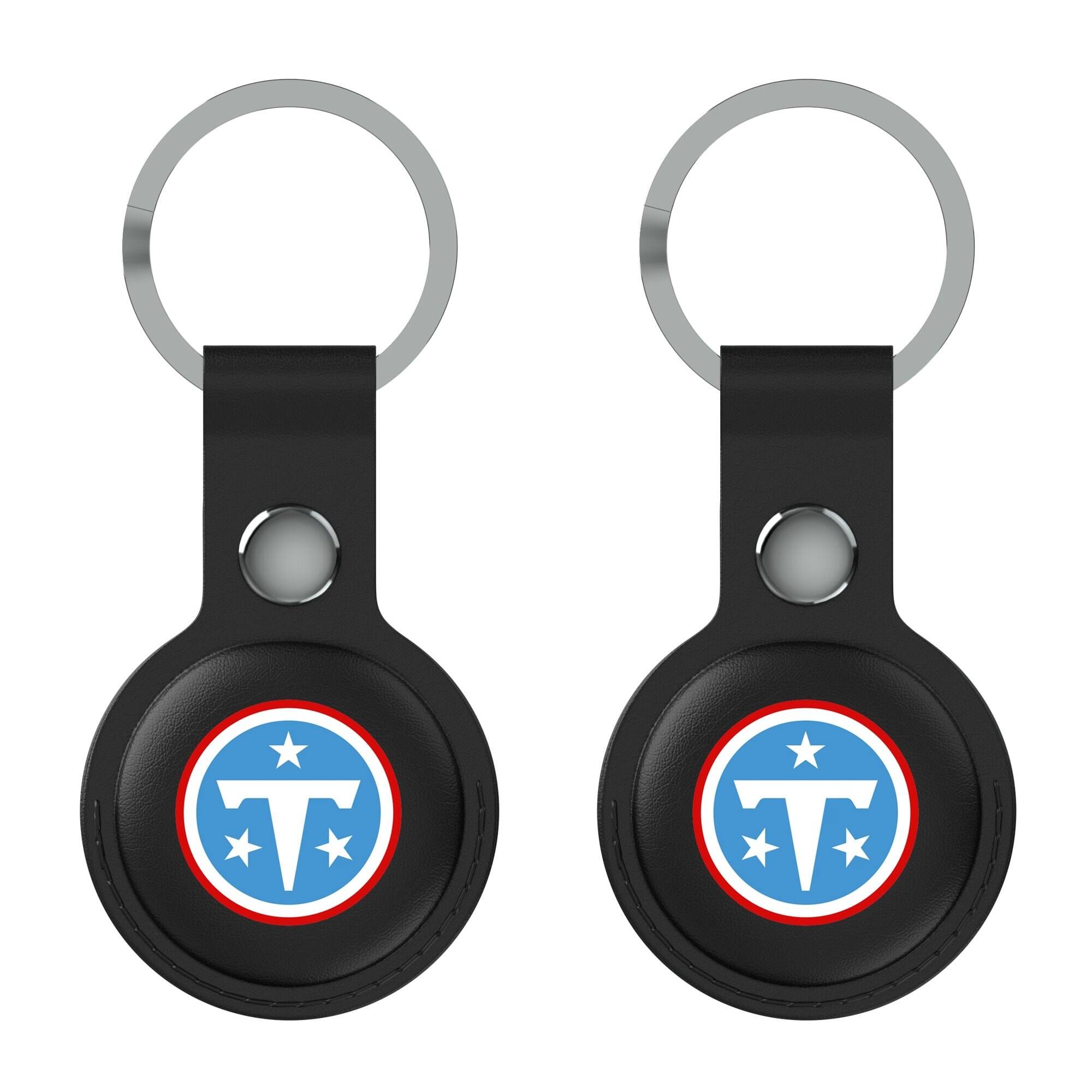 Alt View 1. Keyscaper - Tennessee Titans Black Leatherette AirTag Holder 2-Pack - No Size - Black.