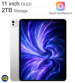 Apple - 11-inch iPad Pro M4 chip Built for Apple Intelligence Wi-Fi 2TB with OLED - Silver