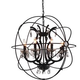 CWI Lighting - Campechia 8 Light Up Chandelier With Finish - Brown