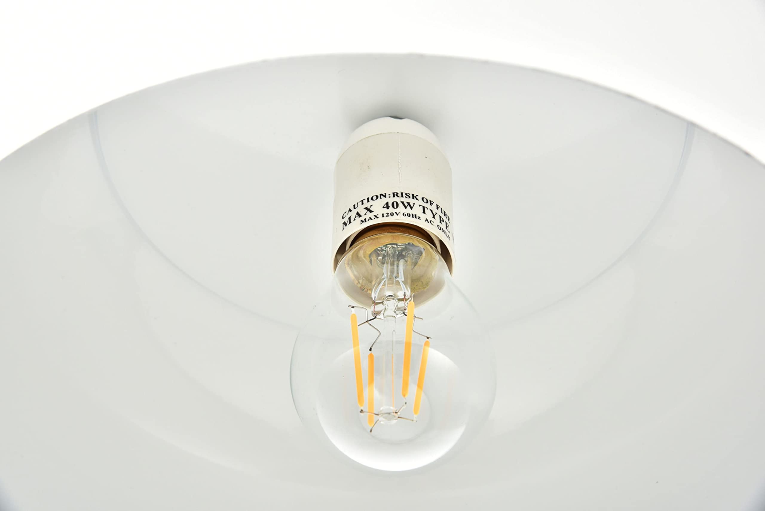 CAUTION: RISK OF FIRE  
MAX 40W TYPE  
MAX 120V 60Hz AC ONLY