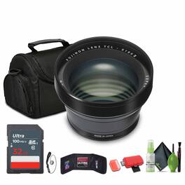 Fujifilm - TCL-X100 II Tele Conversion Lens (Black), 32GB Memory Card, Bundle - Black