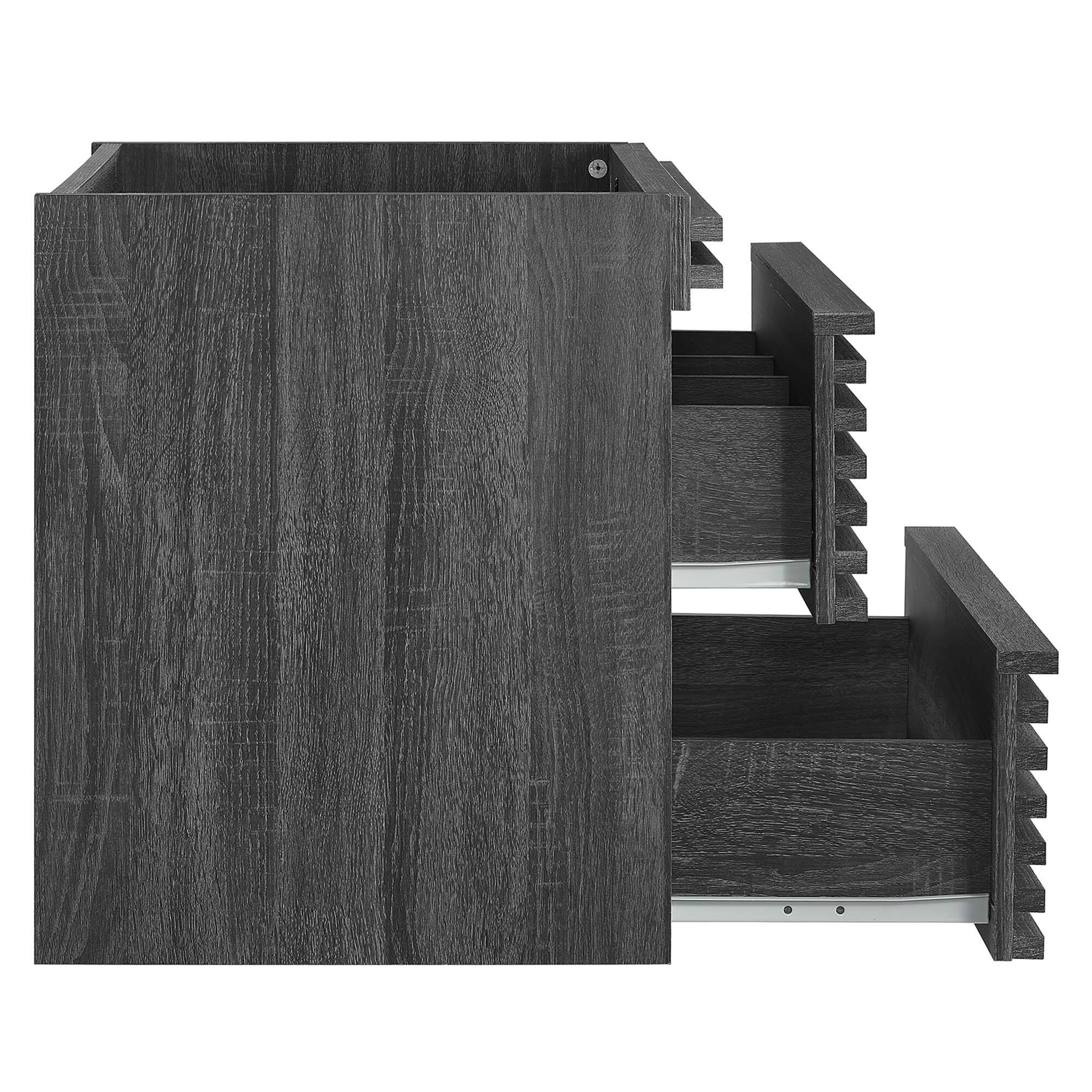 Alt View 1. Modway - Render Wall-Mount Bathroom Cabinet Basin Not Included by Modway - Charcoal.