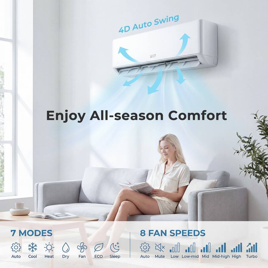 Enabled Costway X Pro 35000 BTU 2 Zone 18K + 18K Mini Split Air Conditioner ...