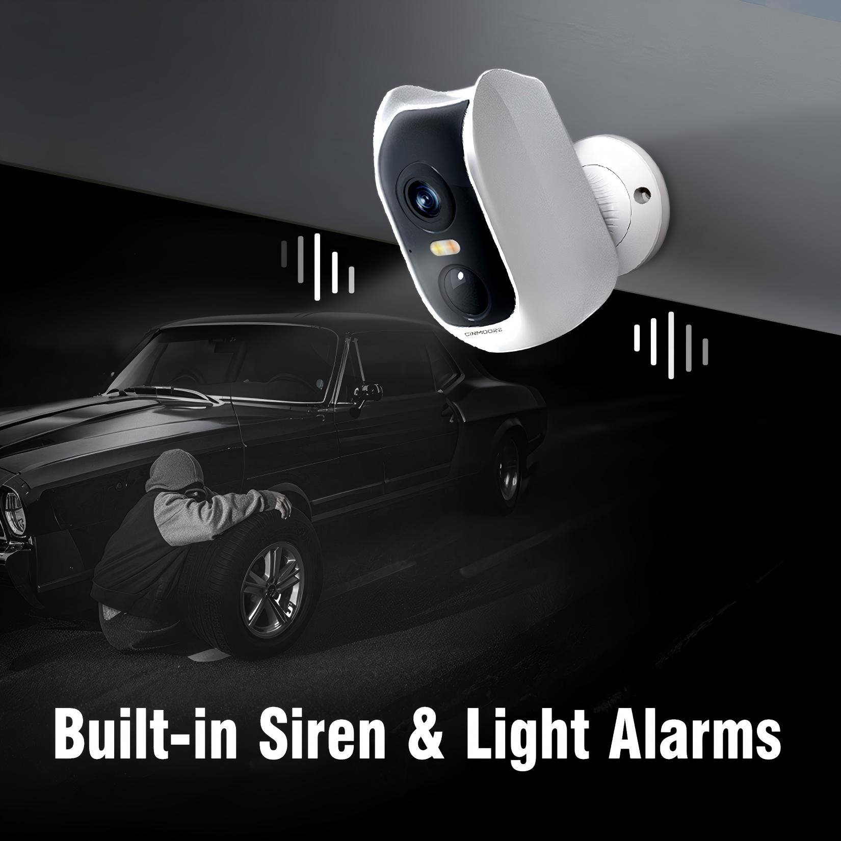 Built-in Siren & Light Alarms