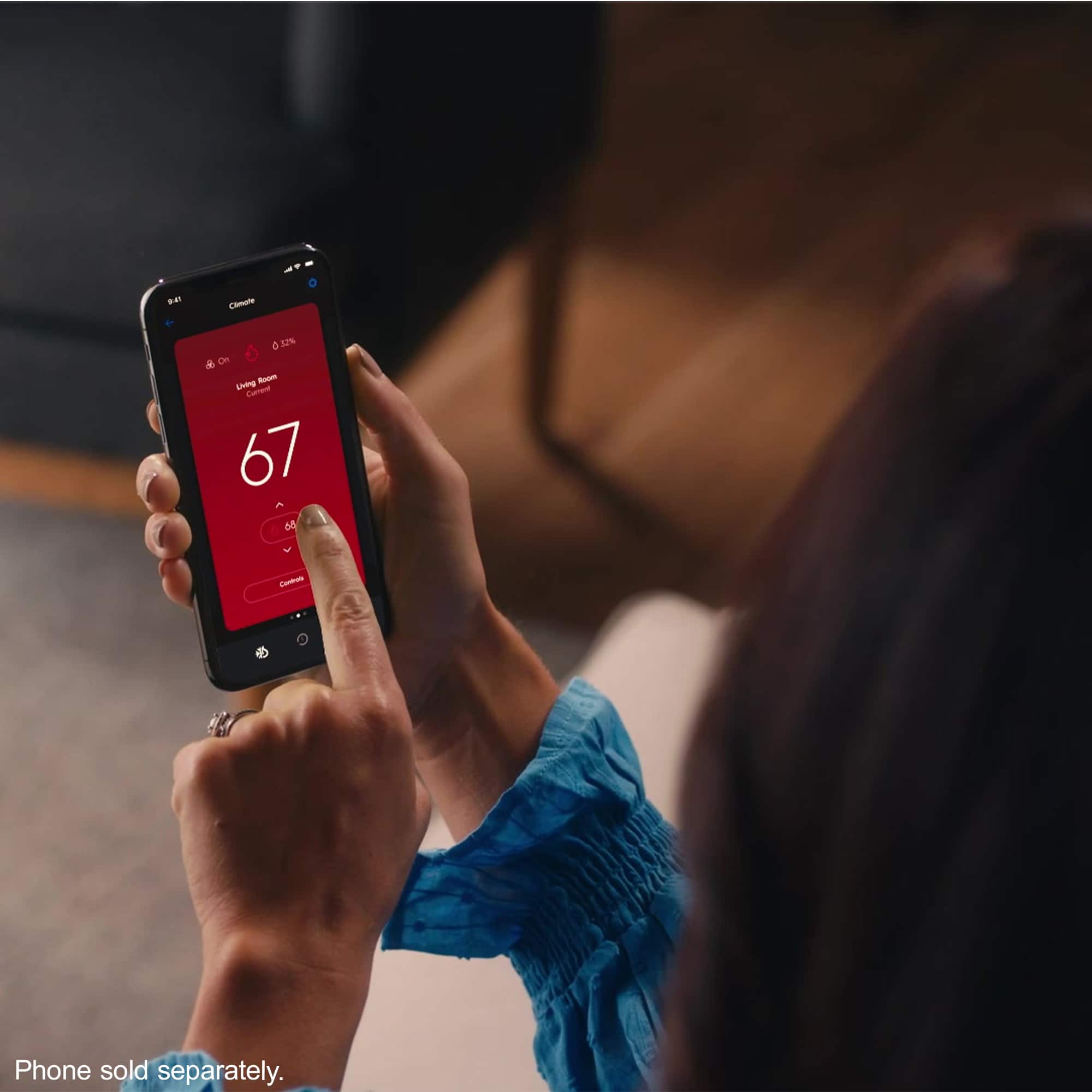 Alt View 15. GE - Cync Smart Programmable Thermostat - Black.