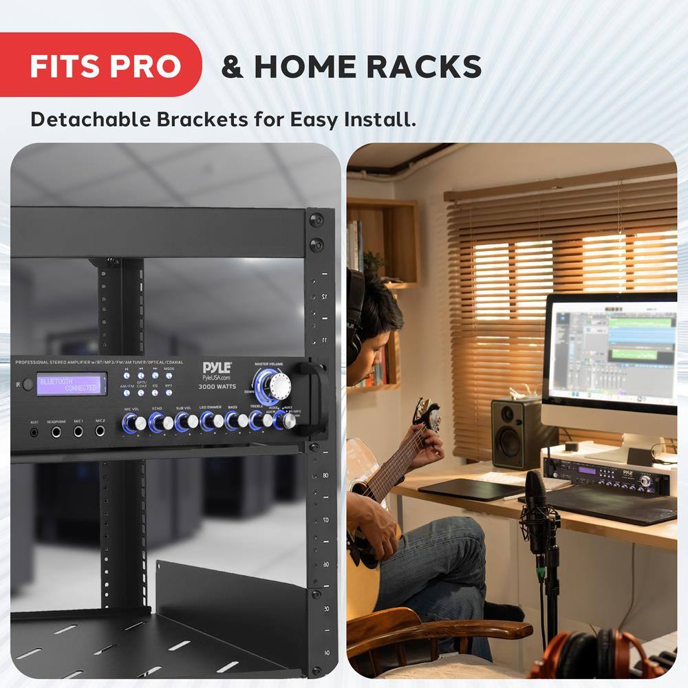 FITS PRO & HOME RACKS  
Detachable Brackets for Easy Install.  

PYLE  
3000 WATTS  
PYLEUSA.com