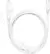 The image shows a white cord with a white plug on one end and a white connector on the other end. The cord is white and long, and it appears to be a charging cord for an electronic device. The plug and connector are both white, and they are attached to the cord. The cord is likely used for charging or connecting the device to another device or power source.