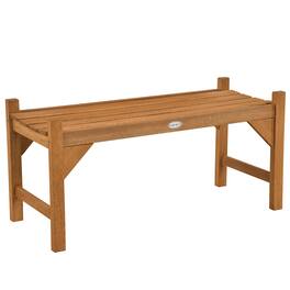 Costway - 40"Outdoor Bench,2-Person Garden Bench with Slatted Contoured Seat,Solid Wood Bench - Natural