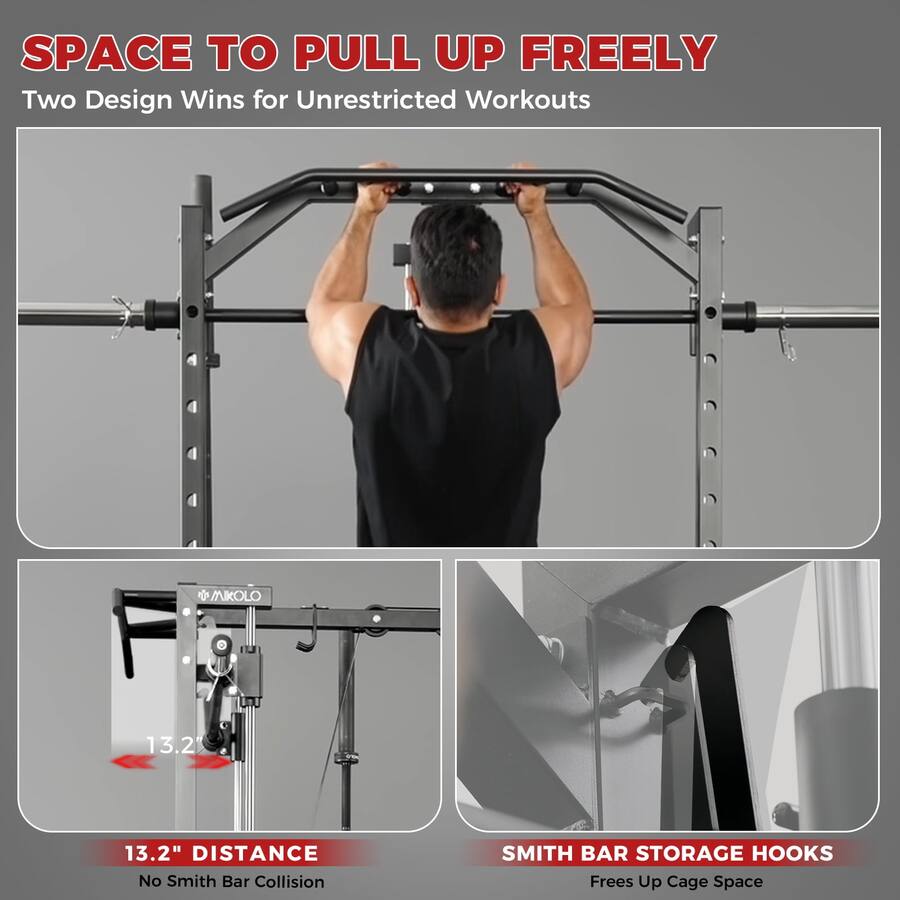 Mikolo Smith Machine Home Gym, 1800 LBS Multi Functional Squat Rack ...