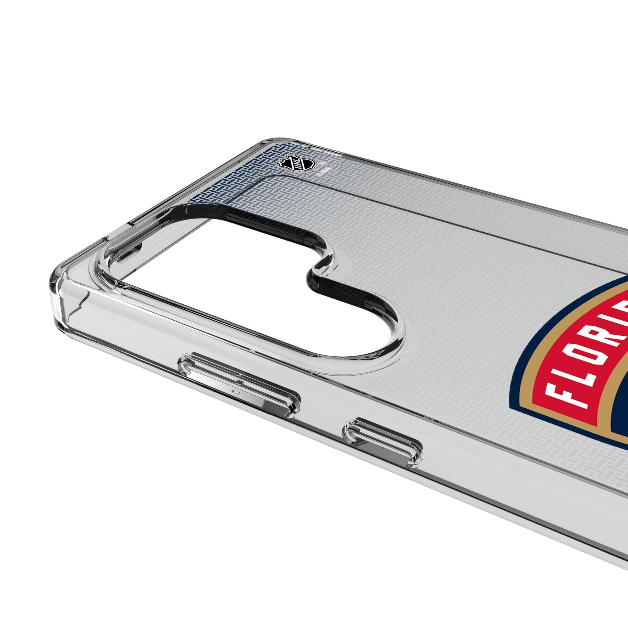 Alt View 2. Keyscaper - Florida Panthers Linen Logo Galaxy Clear Case - S25 - Multicolor.