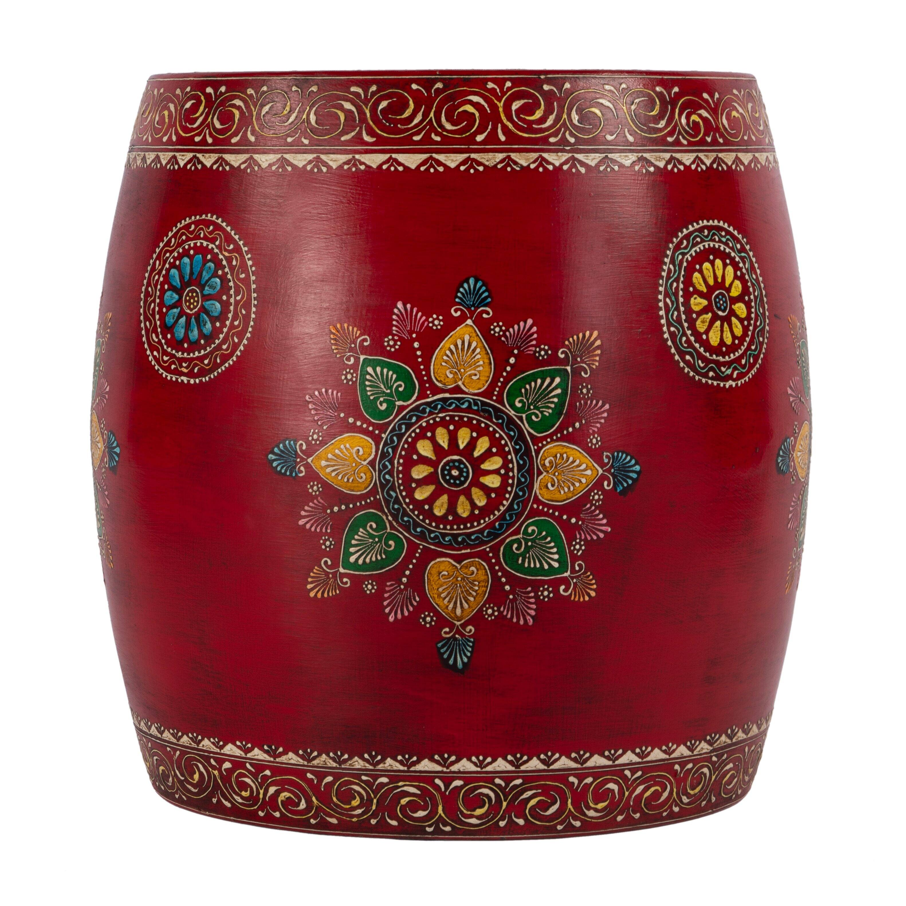 Alt View 2. Butler Specialty - Imani 17" W Round Iron Drum Side Table - Red.